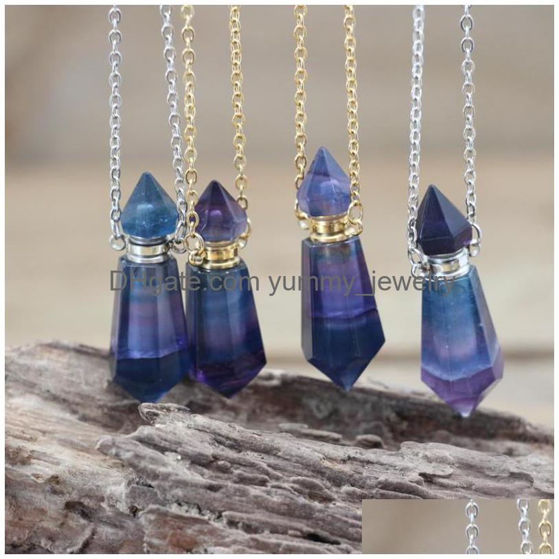 Pendant Necklaces Beautif Rainbow Fluorite Double Pointed Per Bottle Necklace Healing Crystal Prism Essential Oil Vial Charms Drop D Dheqv
Pendant Necklaces Beautif Rainbow Fluorite Double Pointed Per Bottle Necklace Healing Crystal Prism Essential Oil Vial Charms Drop D Dheqv