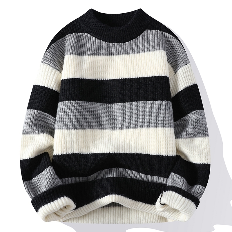 Men's Sweaters High End Winter Sweater Pullover Clothing Korean Classic Multicolor stripe O Neck Antipilling Handsome Casual 230203, Black
Men's Sweaters High End Winter Sweater Pullover Clothing Korean Classic Multicolor stripe O Neck Antipilling Handsome Casual 230203, Black