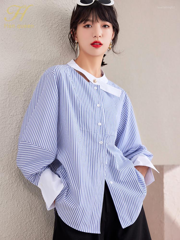 Women' Blouses H Han Queen Elegant Autumn Top Wear Work Female Loose Stripe Simple Shirts Casual Chiffon Blouse Occupation Women Blusas, Blue
Women' Blouses H Han Queen Elegant Autumn Top Wear Work Female Loose Stripe Simple Shirts Casual Chiffon Blouse Occupation Women Blusas, Blue
