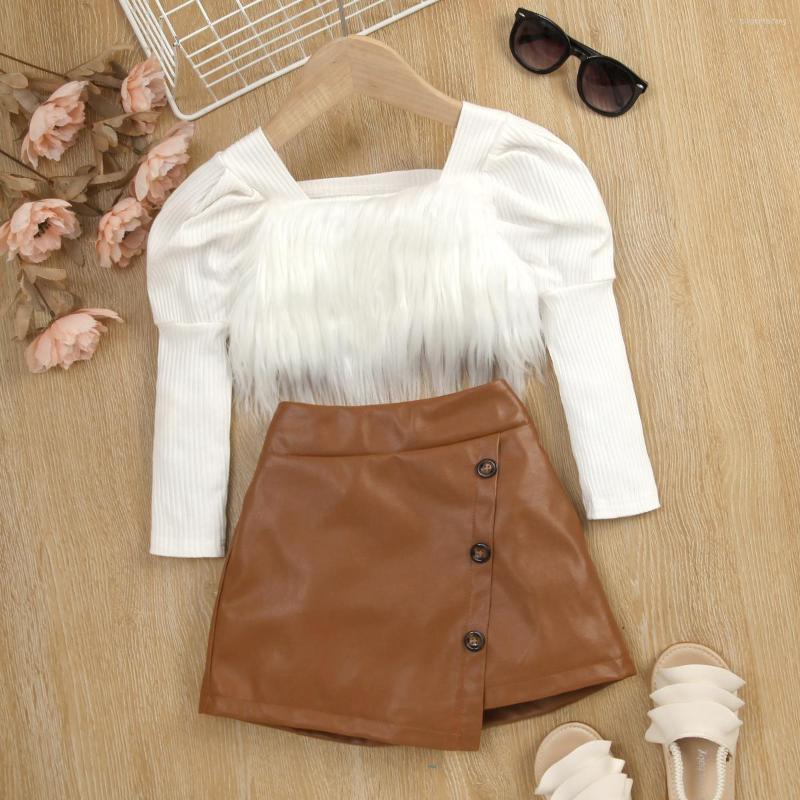 Clothing Sets FOCUSNORM Autumn Fashion Little Girls Clothes 1-6Y Long Puff Sleeve Furry Square Neck Tops PU Leather Skirts, Picture shown
Clothing Sets FOCUSNORM Autumn Fashion Little Girls Clothes 1-6Y Long Puff Sleeve Furry Square Neck Tops PU Leather Skirts, Picture shown