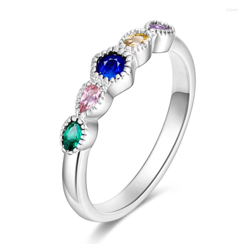 Wedding Rings Sparkling Multicolor Rainbow Stone Luxury Finger For Teens Female Ring Women Design Jewelry Gift GirlSilver Color
Wedding Rings Sparkling Multicolor Rainbow Stone Luxury Finger For Teens Female Ring Women Design Jewelry Gift GirlSilver Color