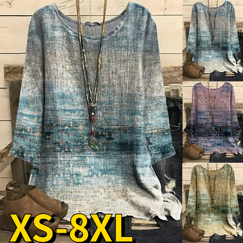 Women's T-Shirt Autumn Pullover Winter Women Design Printing T-shirt Round Neck Loose Size Long Sleeves Elegant Tops Vintage Tee Shirt 230203, Blue
Women's T-Shirt Autumn Pullover Winter Women Design Printing T-shirt Round Neck Loose Size Long Sleeves Elegant Tops Vintage Tee Shirt 230203, Blue