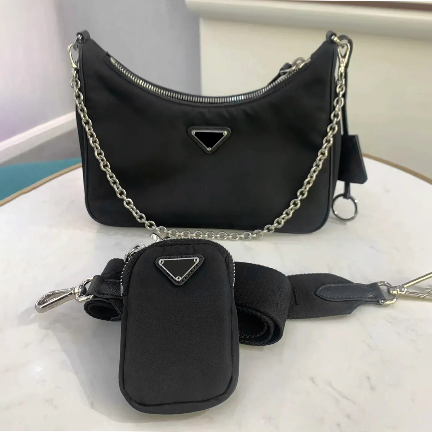 high quality Re-Edition 2005-2000 shoulder bags Sale 3 piece man womens cleo handbags travel nylon bag hobo purse lady fashion Triangle logo crossbody wholesale totes, 1-khaki 
high quality Re-Edition 2005-2000 shoulder bags Sale 3 piece man womens cleo handbags travel nylon bag hobo purse lady fashion Triangle logo crossbody wholesale totes, 1-khaki