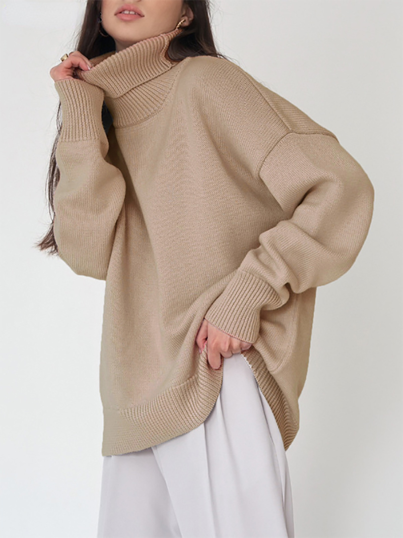 Women's Sweaters Autumn Winter Turtleneck Thick Warm Sweater Women Fashion Long Sleeve Loose Knitted Pullover Ladies Black Knitwear Jumper 230203, Khaki
Women's Sweaters Autumn Winter Turtleneck Thick Warm Sweater Women Fashion Long Sleeve Loose Knitted Pullover Ladies Black Knitwear Jumper 230203, Khaki