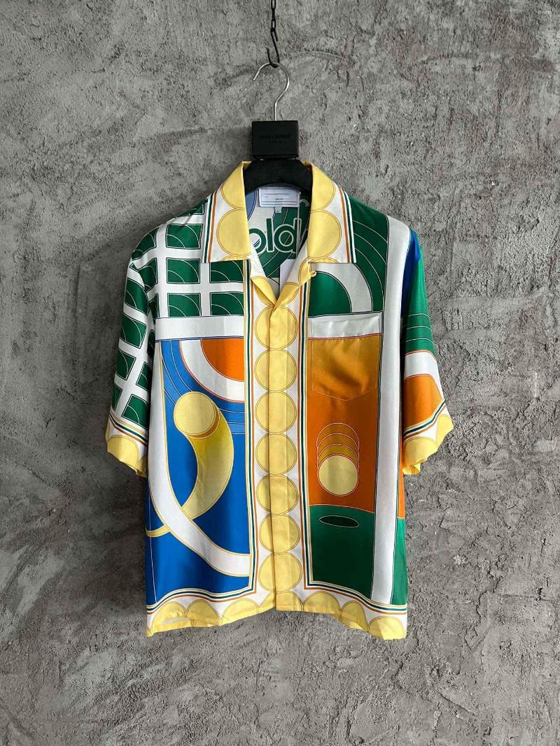 Men' Casual Shirts Men Pingpong Color Block Prints Short Sleeve Silk Shirt, Orange
Men' Casual Shirts Men Pingpong Color Block Prints Short Sleeve Silk Shirt, Orange