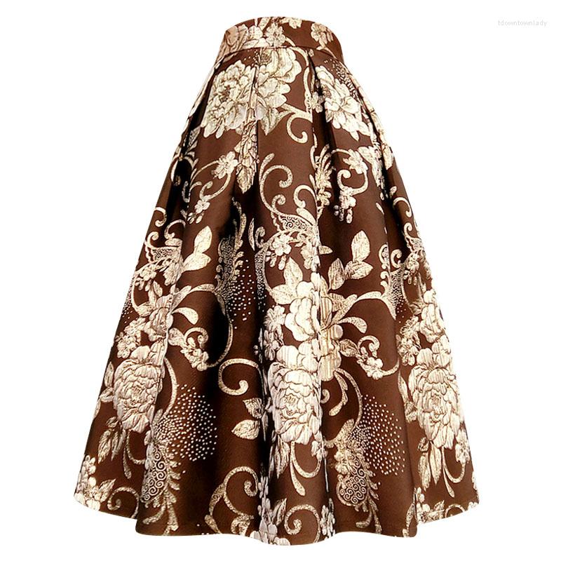 Skirts Spring Fall Women High Waisted Floral Jacquard Mid Calf Ball Gown Skirt Woman Clothes Luxury Dobby Flower, Dark brown
Skirts Spring Fall Women High Waisted Floral Jacquard Mid Calf Ball Gown Skirt Woman Clothes Luxury Dobby Flower, Dark brown