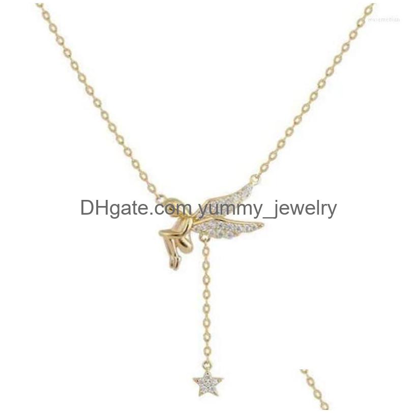 Pendant Necklaces Simple Temperament Elf Little Angel Crystal Star Tassel Necklace Gold Color Clavicle Elegant Womens Jewelry Drop D Dhukr
Pendant Necklaces Simple Temperament Elf Little Angel Crystal Star Tassel Necklace Gold Color Clavicle Elegant Womens Jewelry Drop D Dhukr