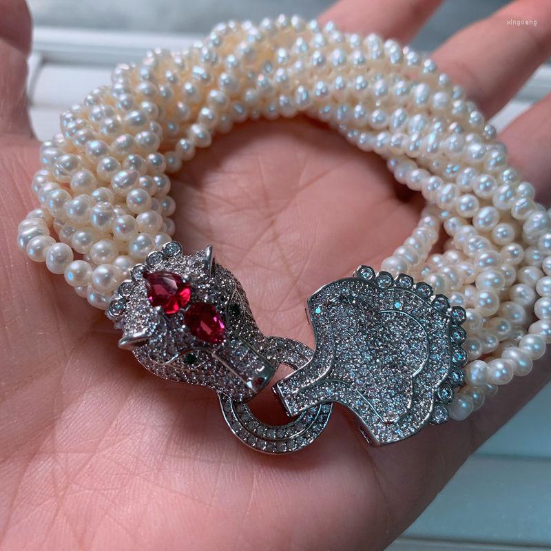 Chains Lady Pearl Bracelet Necklace Bright Natural Freshwater Pearls Luxurious Multilayer Handmade Leopard Inlay Postage
Chains Lady Pearl Bracelet Necklace Bright Natural Freshwater Pearls Luxurious Multilayer Handmade Leopard Inlay Postage