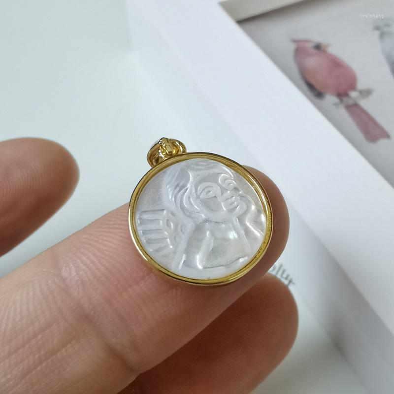 Pendant Necklaces White Mother-of-pearl Cupid Angel Necklace 18k Gold Plated Edge Shell Diy Jewelry Accessories
Pendant Necklaces White Mother-of-pearl Cupid Angel Necklace 18k Gold Plated Edge Shell Diy Jewelry Accessories