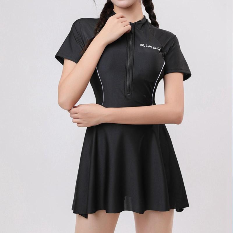 Women's Swimwear Women Summer Swimsuit Conservative Rash Guard Surfing Quick Dry Bathing Suit Sexy Bodysuit For Swiming Dress, Black
Women's Swimwear Women Summer Swimsuit Conservative Rash Guard Surfing Quick Dry Bathing Suit Sexy Bodysuit For Swiming Dress, Black