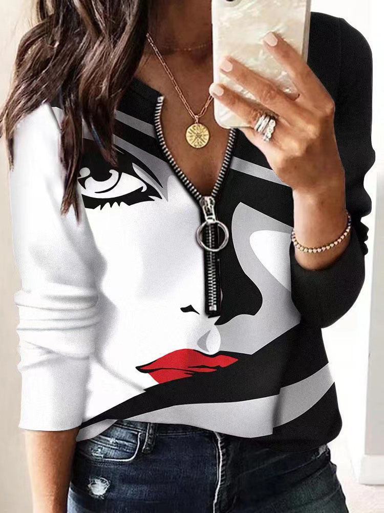 Women's Blouses Shirts Women Print Zip Patchwork Slim Blouse V Neck Vintage Straight Long Sleeve Pullover Top Vintage Spring Summer Loose Shirts Blusa 230203, 05 print
Women's Blouses Shirts Women Print Zip Patchwork Slim Blouse V Neck Vintage Straight Long Sleeve Pullover Top Vintage Spring Summer Loose Shirts Blusa 230203, 05 print