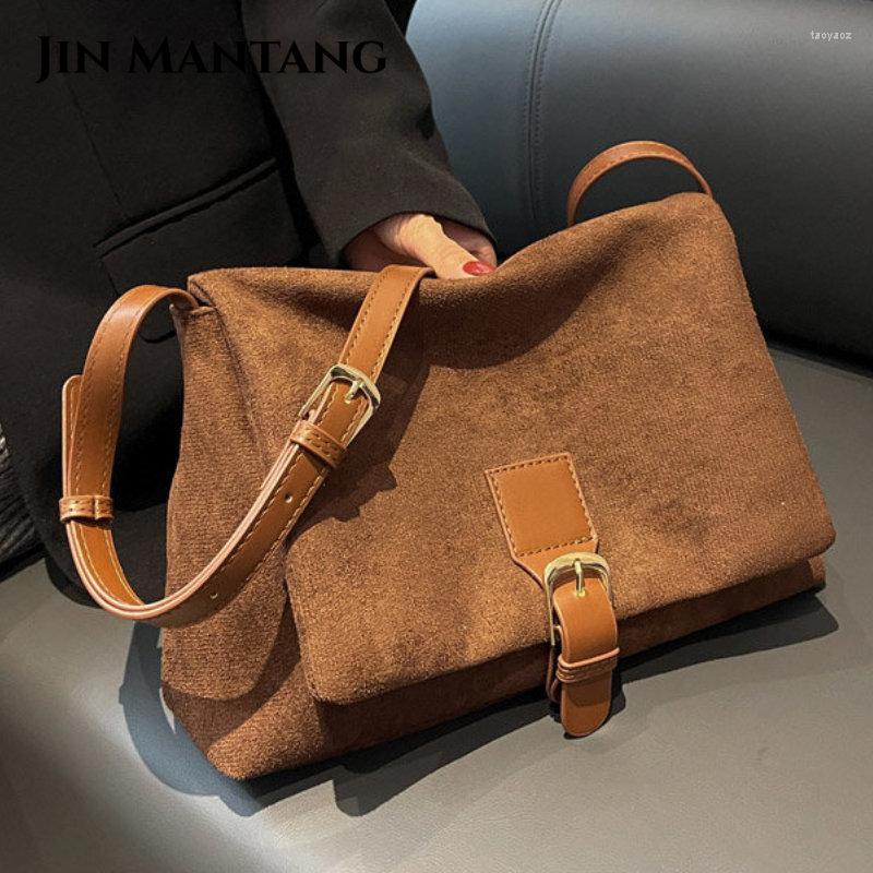 Evening Bags JIN MANTANG Vintage Large Capacity Women Shoulder Designer Handbags Luxury Suede Crossbody Bag Solid Color Flap Tote Purse, Brown
Evening Bags JIN MANTANG Vintage Large Capacity Women Shoulder Designer Handbags Luxury Suede Crossbody Bag Solid Color Flap Tote Purse, Brown
