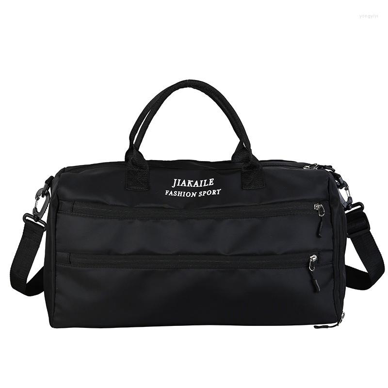 

Duffel Bags Fashion Waterproof Travel Bag Women Sports Fitness Oxford Cloth Luggages Handbag Shoulder Traveling Dry And Wet, Black