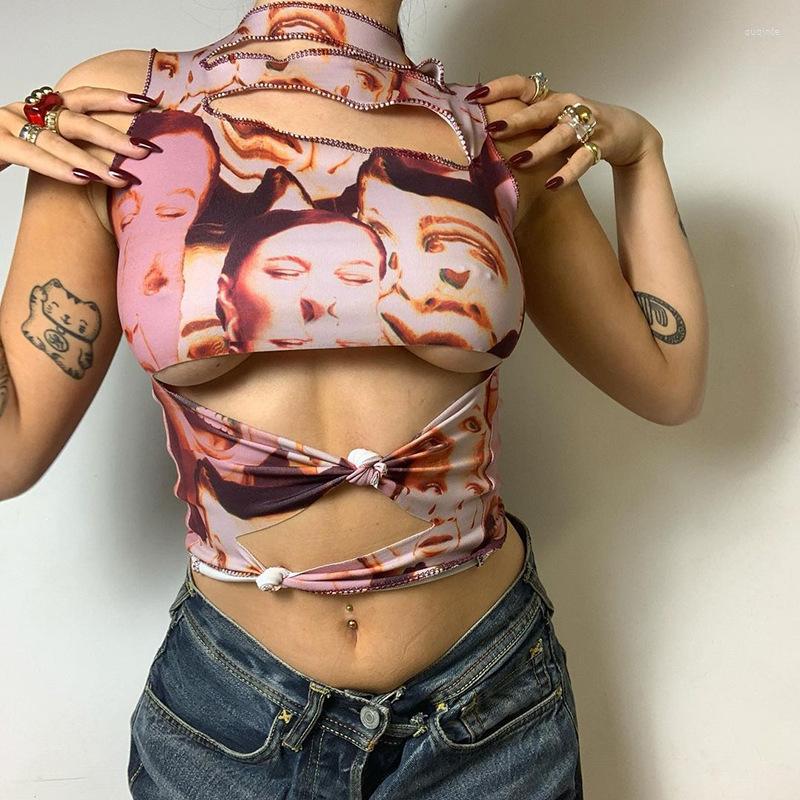 Women' Tanks 2023 Summer Y2K Human Head Print Crop Top Hollow Out Women Sexy Off Shoulder Casual Sleeveless Vintage Irregular Tank Tops, Multicolor
Women' Tanks 2023 Summer Y2K Human Head Print Crop Top Hollow Out Women Sexy Off Shoulder Casual Sleeveless Vintage Irregular Tank Tops, Multicolor