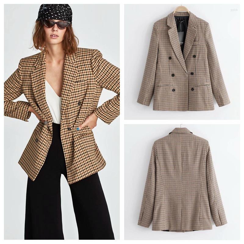 Women's Suits Blazer Women Plaid Double Breasted Spring And Autumn Top Women's Suit, Green
Women's Suits Blazer Women Plaid Double Breasted Spring And Autumn Top Women's Suit, Green