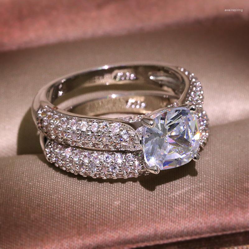 Wedding Rings High Quality Couple Anniversary Ring 5A White Zircon Engagement Band For Women Bridal Jewelry Gift
Wedding Rings High Quality Couple Anniversary Ring 5A White Zircon Engagement Band For Women Bridal Jewelry Gift