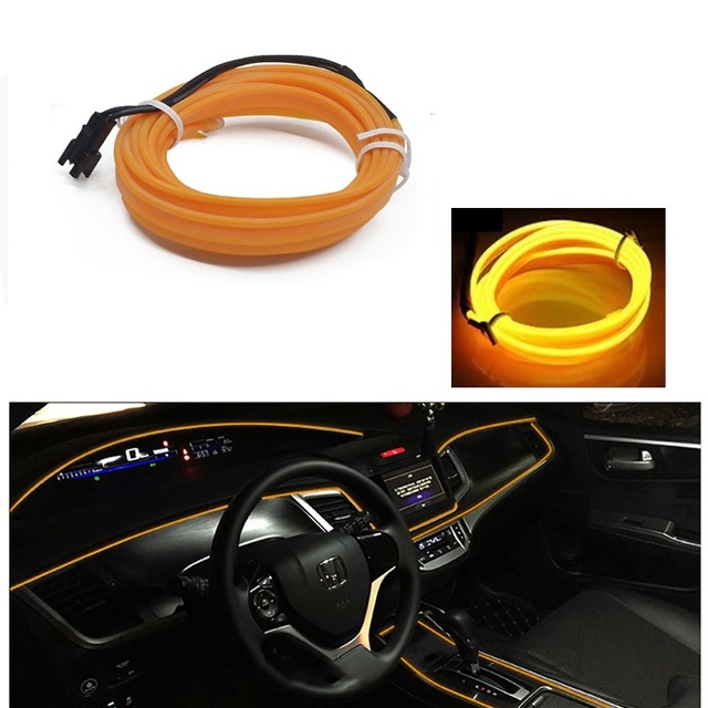 Car Interior Led Night Lights Decorative Lamp EL Wiring Neon Strip For Auto DIY Flexible Ambient Light USB Party Atmosphere Diode