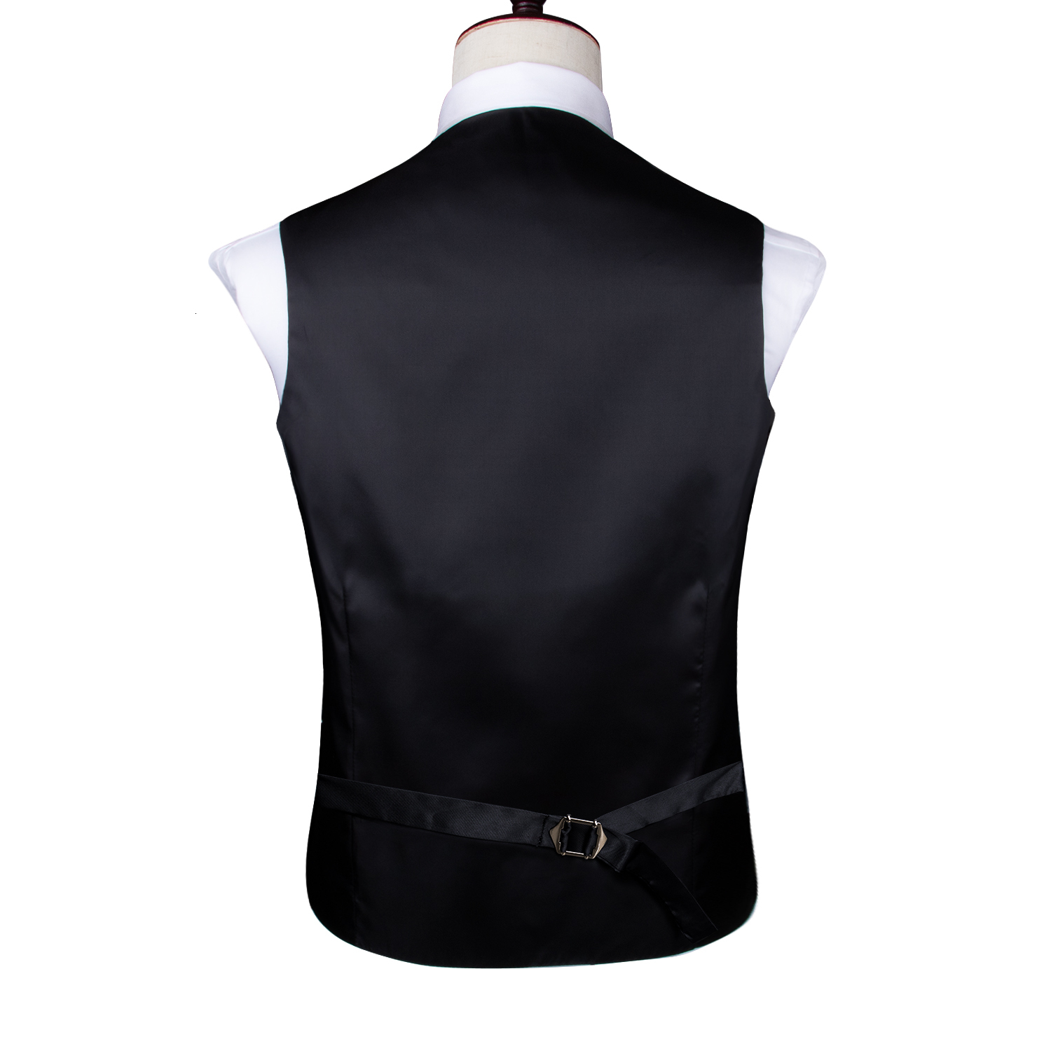 Men's Suits Blazers Hi-Tie Silk Mens Suit Vests Pink Paisley 4PC Woven Waistcoat Tie Pocket Square Cuff Set Business Wedding Dress Waist Jacket 2