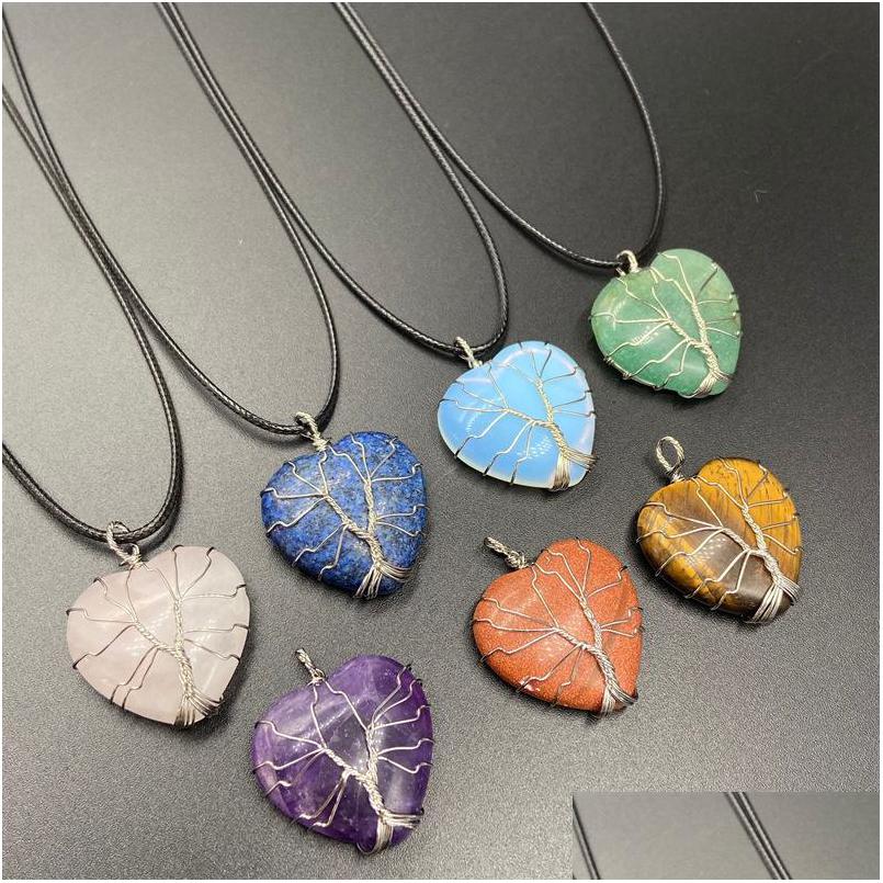 Pendant Necklaces Healing Crystal Natural Stone Tree Of Life Wire Wrap Heart Charms Turquoise Tiger Eye Lapsi Pink Rope Chai Dhgarden Dhgfn
Pendant Necklaces Healing Crystal Natural Stone Tree Of Life Wire Wrap Heart Charms Turquoise Tiger Eye Lapsi Pink Rope Chai Dhgarden Dhgfn