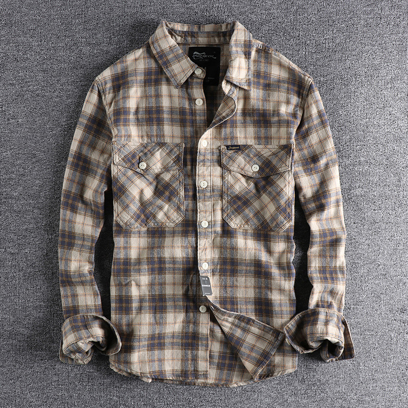 Men's Casual Shirts Kaji retro tooling plaid shirt men's flannel sanding comfortable casual American Joker jacket in autumn and winter 230202, Yellow
Men's Casual Shirts Kaji retro tooling plaid shirt men's flannel sanding comfortable casual American Joker jacket in autumn and winter 230202, Yellow