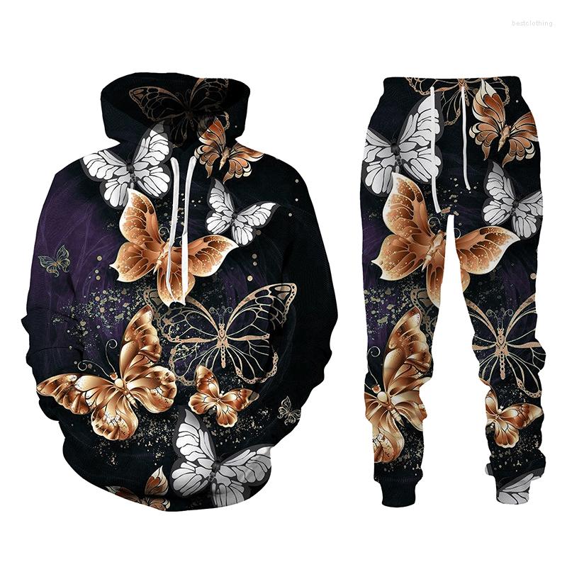 Men's Tracksuits Europe And America Women's Two-Piece 3D Butterfly Print Fashion Hoodie Suit Casual Sweatshirt Clothing, We108
Men's Tracksuits Europe And America Women's Two-Piece 3D Butterfly Print Fashion Hoodie Suit Casual Sweatshirt Clothing, We108