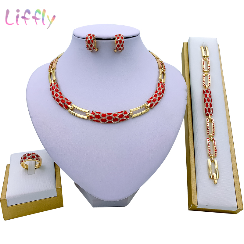Wedding Jewelry Sets African Elegant Bridal Necklace Red Enamel Classic Style Bracelet Earrings Rings for Women 230203
Wedding Jewelry Sets African Elegant Bridal Necklace Red Enamel Classic Style Bracelet Earrings Rings for Women 230203