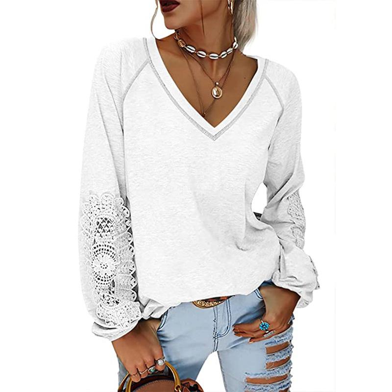 Women' T Shirts Autumn Winter Women Lace Patchwork Hollow Out V- Neck Lantern Long Sleeve Casual Loose TopsWomen, Black
Women' T Shirts Autumn Winter Women Lace Patchwork Hollow Out V- Neck Lantern Long Sleeve Casual Loose TopsWomen, Black