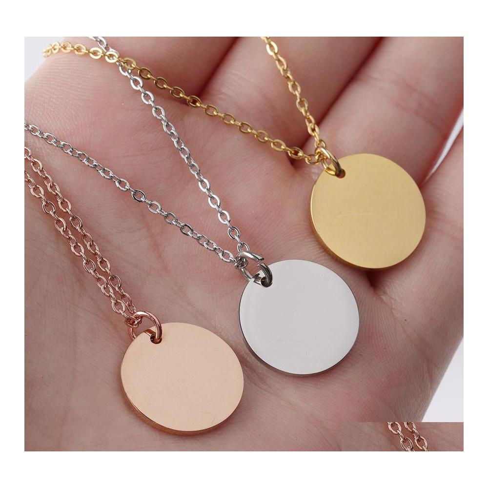 Pendant Necklaces Blank Round Necklace Stainless Steel Gold Minimalist Dog Tag Coin Jewelry For Buyer Drop Delivery Pendants Otje5
Pendant Necklaces Blank Round Necklace Stainless Steel Gold Minimalist Dog Tag Coin Jewelry For Buyer Drop Delivery Pendants Otje5