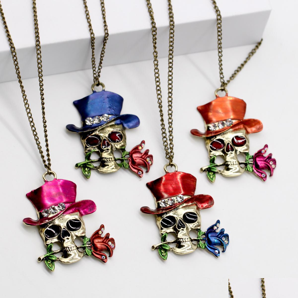 Pendant Necklaces New Skl Rose Necklace Sier Plated Halloween Jewelry Making Charms Best Gift For Drop Delivery Pendants Dhyes
Pendant Necklaces New Skl Rose Necklace Sier Plated Halloween Jewelry Making Charms Best Gift For Drop Delivery Pendants Dhyes
