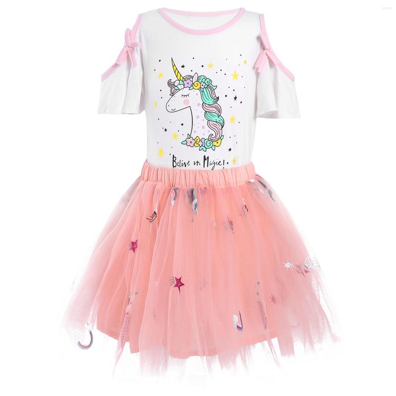 Stage Wear 2Pcs Kids Girls Summer Outfits Short Flared Sleeves Cartoon Horse Print T-shirt And Mesh Skirt Set Children Casual Dance, Pink
Stage Wear 2Pcs Kids Girls Summer Outfits Short Flared Sleeves Cartoon Horse Print T-shirt And Mesh Skirt Set Children Casual Dance, Pink
