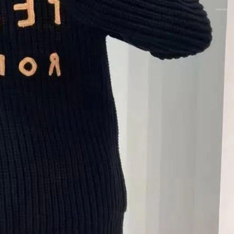 Women's Sweaters Early Autumn/winter Alphabet Embroidery Knit Round Neck Loose SweaterWomen's Mari22, Black flock letter
Women's Sweaters Early Autumn/winter Alphabet Embroidery Knit Round Neck Loose SweaterWomen's Mari22, Black flock letter