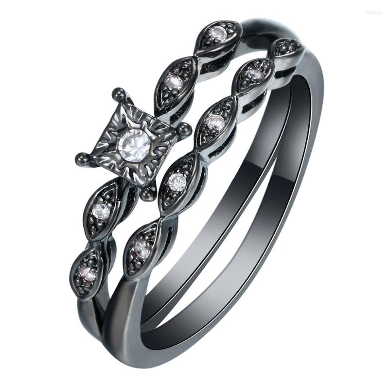 Wedding Rings UFOORO Charm Black Gun Promise 2Pc Ring Sets Cute Lovely Fashion Jewelry Gift Princess White Zircon WOMEN Engagement
Wedding Rings UFOORO Charm Black Gun Promise 2Pc Ring Sets Cute Lovely Fashion Jewelry Gift Princess White Zircon WOMEN Engagement