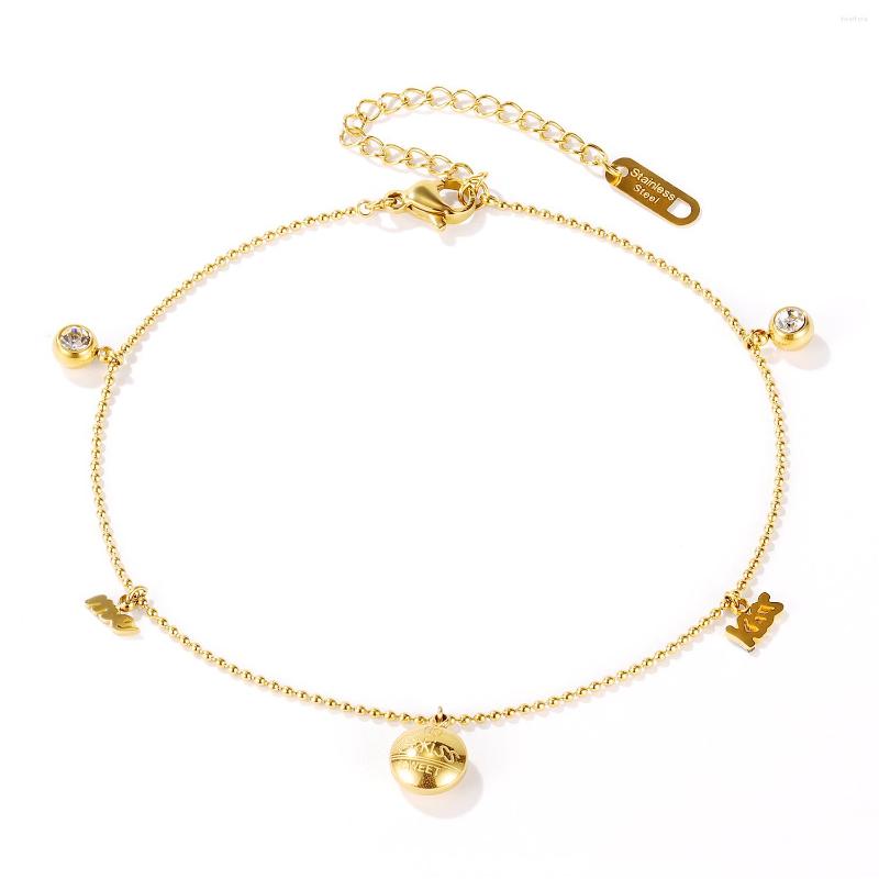 Anklets Charms Gold Color Letter Zircon Women's Anklet Stainless Steel Ankle Bracelet On The Leg Chain Beach Jewelry Wholesale
Anklets Charms Gold Color Letter Zircon Women's Anklet Stainless Steel Ankle Bracelet On The Leg Chain Beach Jewelry Wholesale