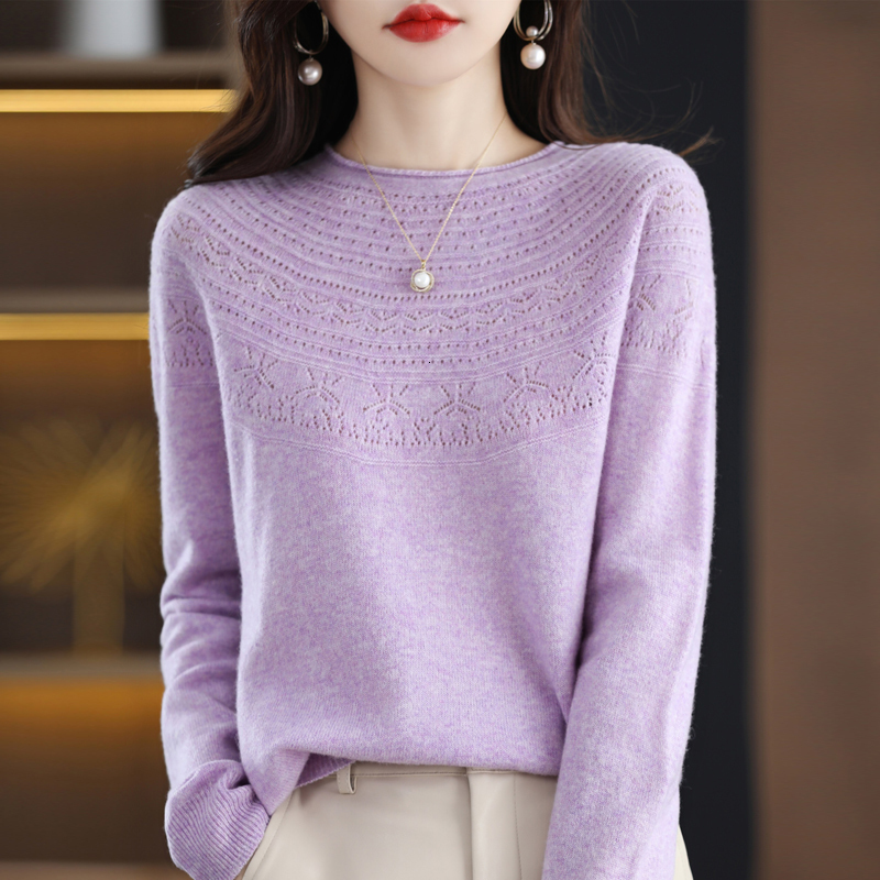 Women's Sweaters Trendy Style OneLine ReadyToWear Pure Wool Sweater Hollow Knitted Pullover Autumn and Winter Rolled Edge ONeck Top 230203, Raw cashmere
Women's Sweaters Trendy Style OneLine ReadyToWear Pure Wool Sweater Hollow Knitted Pullover Autumn and Winter Rolled Edge ONeck Top 230203, Raw cashmere