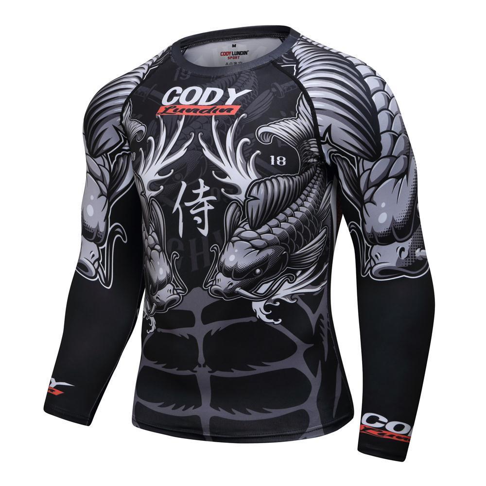 Outdoor Shirts MMA T shirt Mens Rashguard Jiu Jitsu Bjj T shirt Long Sleeve Fitness Muay Thai Boxing Sport Sweater Mma Rashguard Boxing Jersey 230203