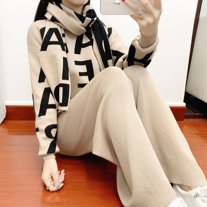 Women's Suits Blazers Spring Women Knited Knit Pullovers Cappa Wraps Wide Leg Trousers Sets Female Letter Sweater PantsCape Long Scarf 3PCS 230203, Gray
Women's Suits Blazers Spring Women Knited Knit Pullovers Cappa Wraps Wide Leg Trousers Sets Female Letter Sweater PantsCape Long Scarf 3PCS 230203, Gray