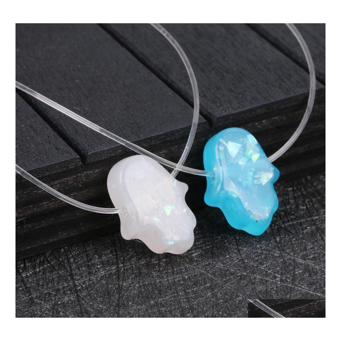 Pendant Necklaces Blue White Opal Necklace Hand Pendants Transparent Chain Choker Women Jewelry Collier Drop Delivery Otwue
Pendant Necklaces Blue White Opal Necklace Hand Pendants Transparent Chain Choker Women Jewelry Collier Drop Delivery Otwue
