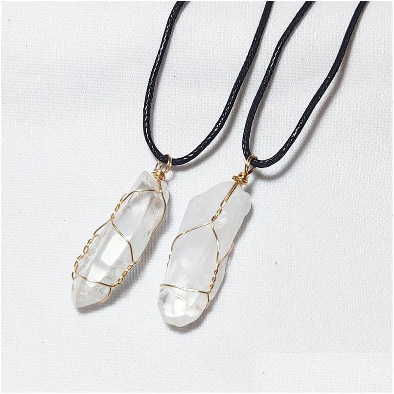 Pendant Necklaces Natural Stone Wire Winding Necklace Irregar Rock White Crystal Quartz For Women Jewelry Gift Drop Delivery Dhgarden Dhmmw
Pendant Necklaces Natural Stone Wire Winding Necklace Irregar Rock White Crystal Quartz For Women Jewelry Gift Drop Delivery Dhgarden Dhmmw
