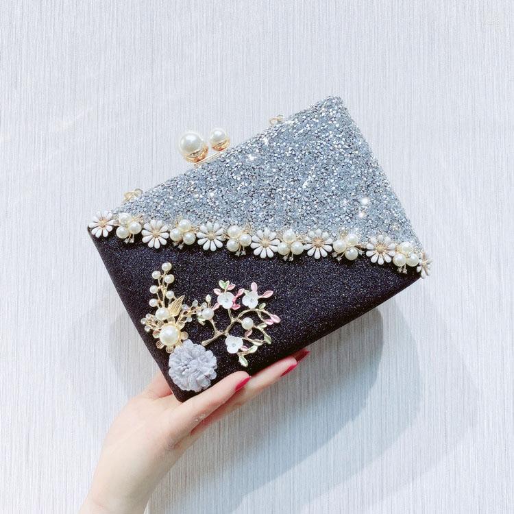 Evening Bags Clutch Bag Female Sequined Fashion Design Women Shoulder Casual Vintage Pearl Beaded Clutches Purse, Black
Evening Bags Clutch Bag Female Sequined Fashion Design Women Shoulder Casual Vintage Pearl Beaded Clutches Purse, Black