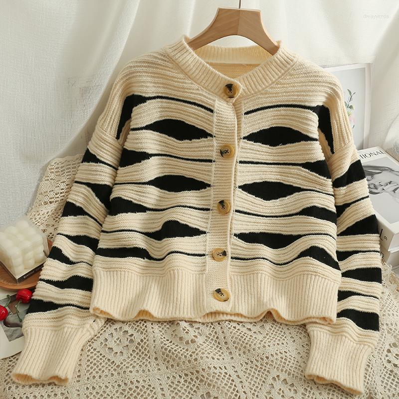 Women's Knits Korean Fashion Loose Striped Cardigan Woman O Neck Long Sleeve Cardigans Single-breasted Sweater Women Autumn Drop, Pink 
Women's Knits Korean Fashion Loose Striped Cardigan Woman O Neck Long Sleeve Cardigans Single-breasted Sweater Women Autumn Drop, Pink
