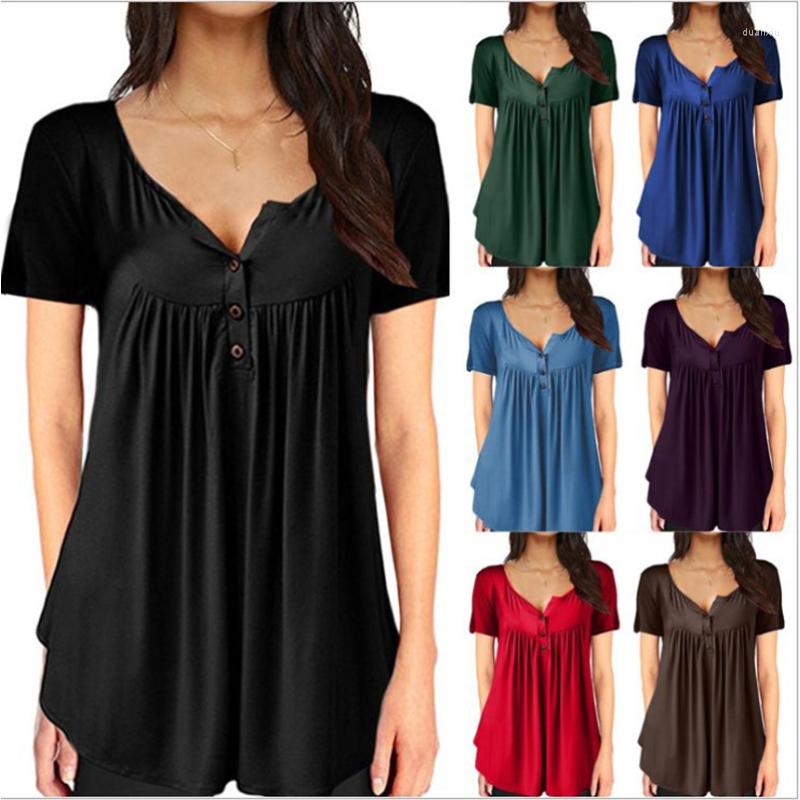 Women' T Shirts Bikoles Spring Summer Women' Solid Pleated Button Short Sleeve O Neck Shirt 2023 Fashion Casual Basic Loose Woman, Gray
Women' T Shirts Bikoles Spring Summer Women' Solid Pleated Button Short Sleeve O Neck Shirt 2023 Fashion Casual Basic Loose Woman, Gray
