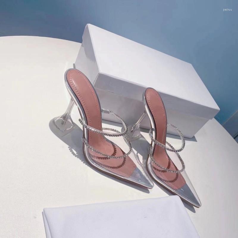 Sandals Pointed Toe Pvc Designer Heels Slippers For Women Crystal Ladies Dress Mules Shoes Casual Fashion Wedding, Gray
Sandals Pointed Toe Pvc Designer Heels Slippers For Women Crystal Ladies Dress Mules Shoes Casual Fashion Wedding, Gray