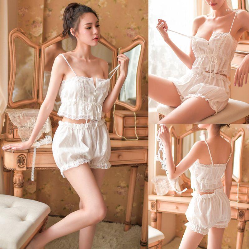 Women's Sleepwear Sexy Erotic Cotton Kawaii Pajamas Set For Women Pyjamas Lolita Sleep Tops Shorts Underwear Lace Lingerie, White
Women's Sleepwear Sexy Erotic Cotton Kawaii Pajamas Set For Women Pyjamas Lolita Sleep Tops Shorts Underwear Lace Lingerie, White