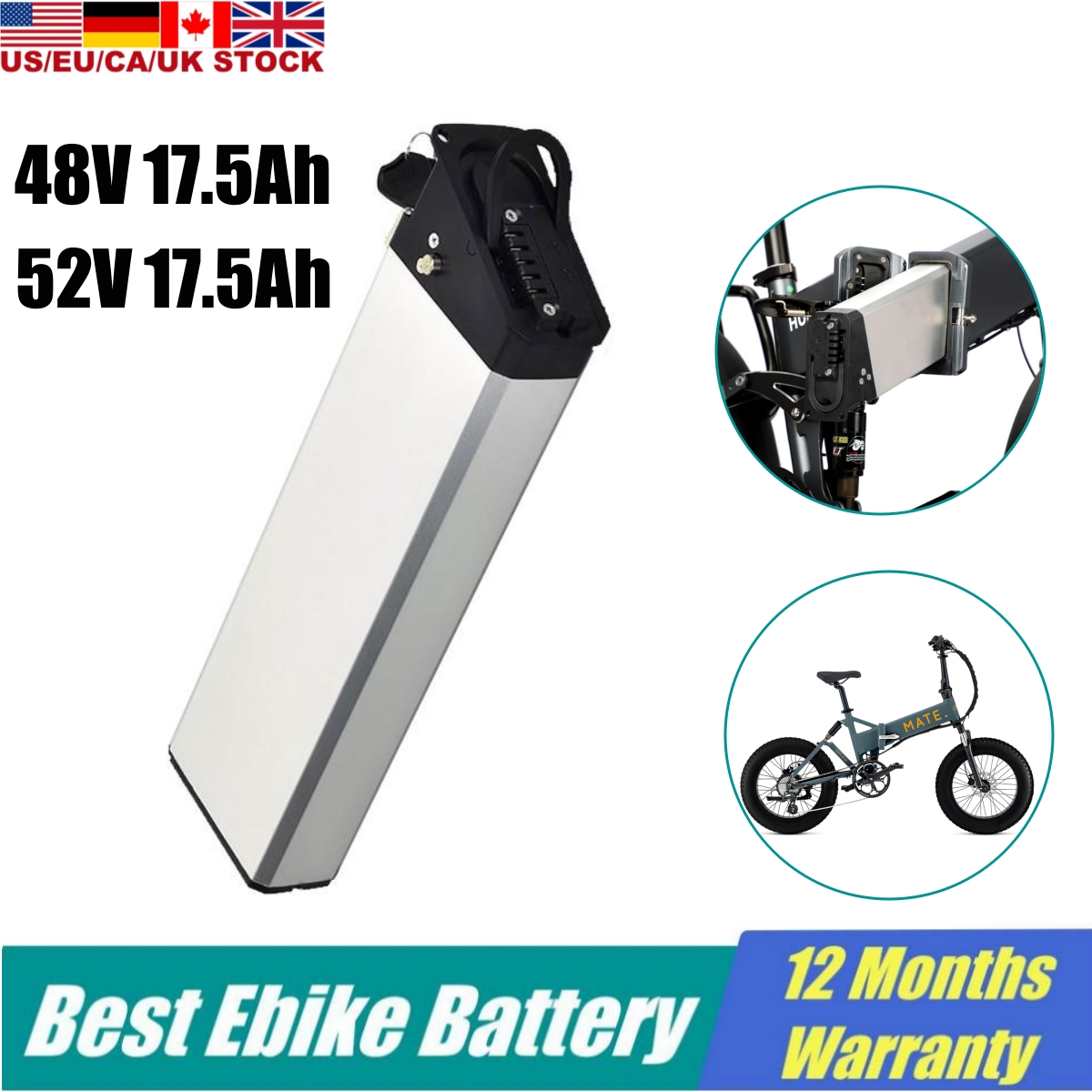 

Mate X Electric Bike Lithium Battery 48v For Fat Tire 750W 52v Hidden 13ah 17.5ah Detachable Cmacewheel RX20 Mini Max ENGWE EP-2