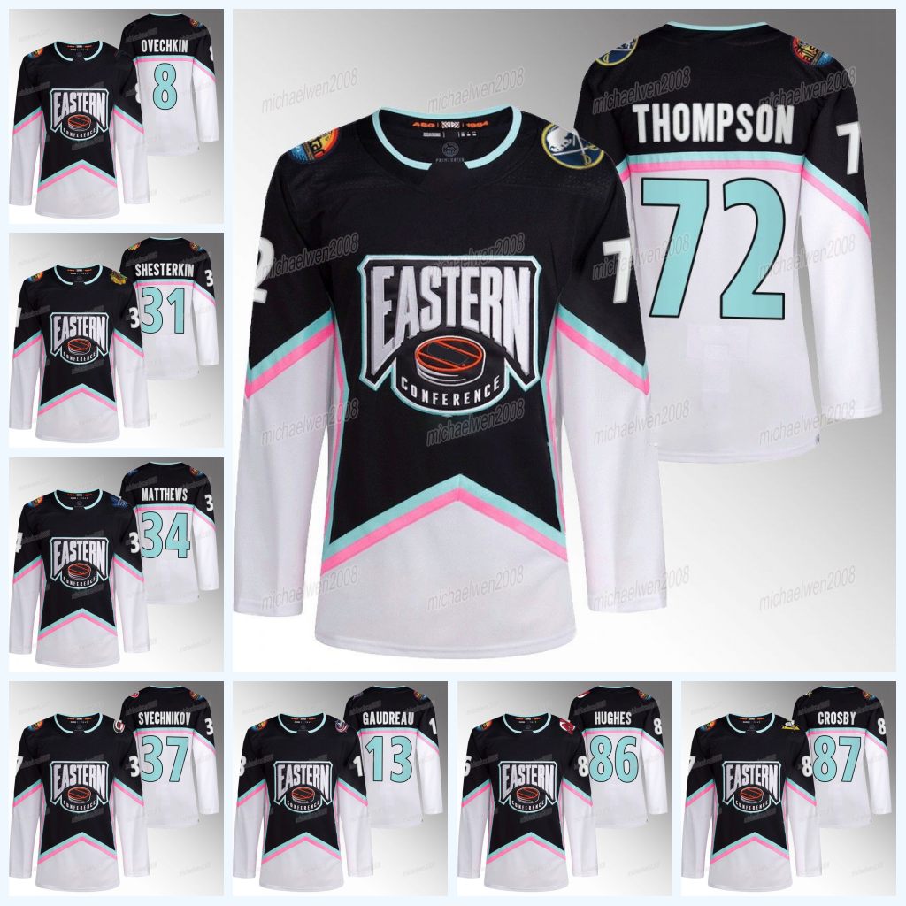 2023 All-star Eastern Conference Jersey Sidney Crosby Tage Thompson Andrei Svechnikov Igor Shesterkin Matthew Tkachuk Artemi Panarin Alex Ovechkin Nick Suzuki, Black
2023 All-star Eastern Conference Jersey Sidney Crosby Tage Thompson Andrei Svechnikov Igor Shesterkin Matthew Tkachuk Artemi Panarin Alex Ovechkin Nick Suzuki, Black