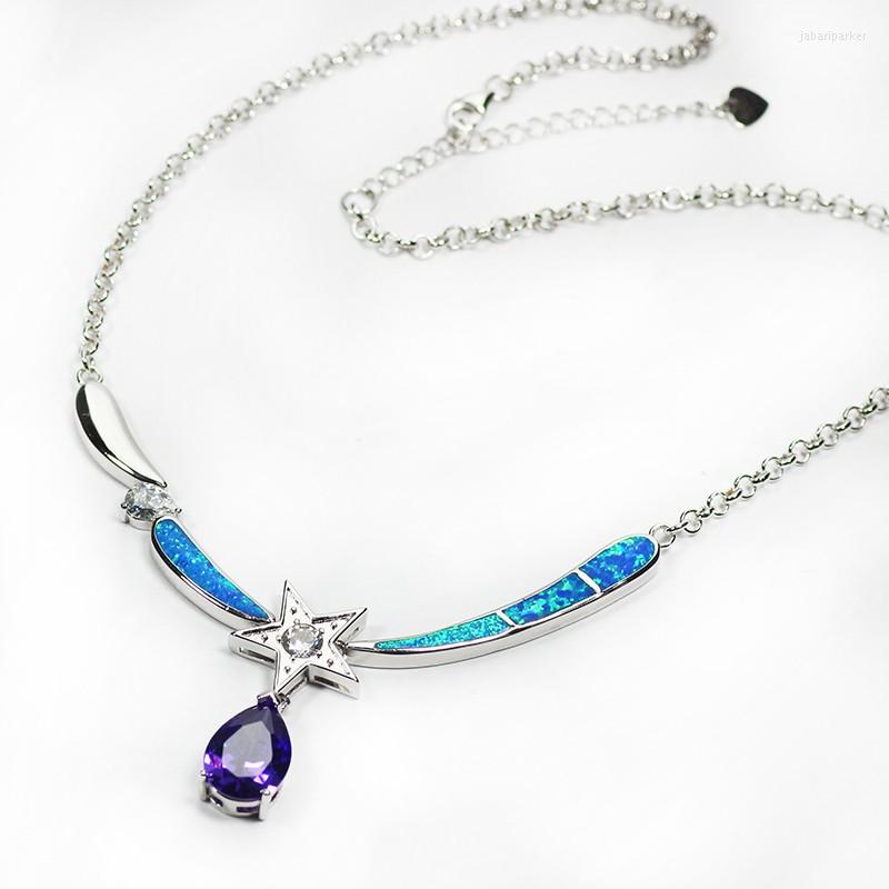 Chains JZN0012 Arrival Blue Opal Star Link Chain Necklaces & Pendants Wholesale Jewelry For Women
Chains JZN0012 Arrival Blue Opal Star Link Chain Necklaces & Pendants Wholesale Jewelry For Women