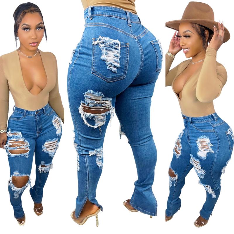 Women' Jeans Sexy Destroyed Hole Denim For Women High Waist Ripped Hollow Out Streetwear Mujer Skinny Full Length, Blue
Women' Jeans Sexy Destroyed Hole Denim For Women High Waist Ripped Hollow Out Streetwear Mujer Skinny Full Length, Blue