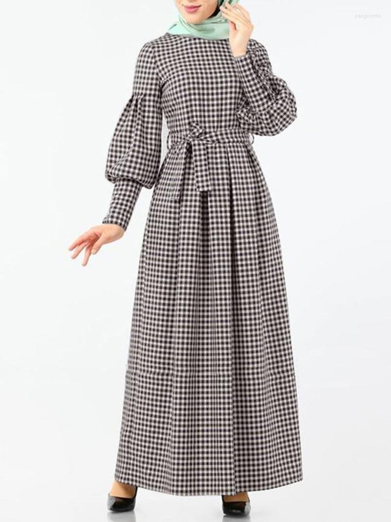 Ethnic Clothing Muslim Fashion Women's Robe Vintage Plaid Hijab Dress Moroccan Kaftan Vestidos Largos Femme Musulmane Modest
Ethnic Clothing Muslim Fashion Women's Robe Vintage Plaid Hijab Dress Moroccan Kaftan Vestidos Largos Femme Musulmane Modest