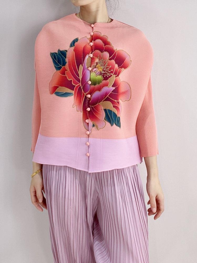 Women's Jackets Women Coats Miyake Pleated Vintage Printed Floral Loose Large Size Spring Single-breasted Female Outerwear &, Purple
Women's Jackets Women Coats Miyake Pleated Vintage Printed Floral Loose Large Size Spring Single-breasted Female Outerwear &, Purple