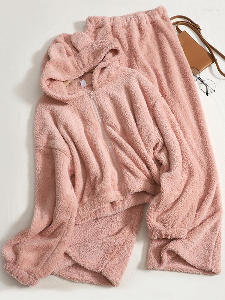 Women's Two Piece Pants Autumn Suit Cute Young Hooded Plush Zipper Sweater Jacket Elastic Waist Wide Leg Casual Straight Two-Piece, Gray
Women's Two Piece Pants Autumn Suit Cute Young Hooded Plush Zipper Sweater Jacket Elastic Waist Wide Leg Casual Straight Two-Piece, Gray